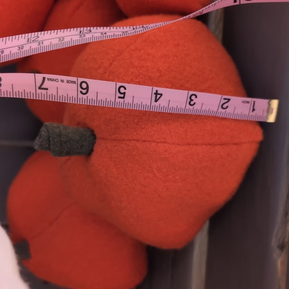 Set of 6 Handmade Orange Fabric Beanbag Pumpkins Fall Decor Pumpkin Patch - Picture 4 of 4